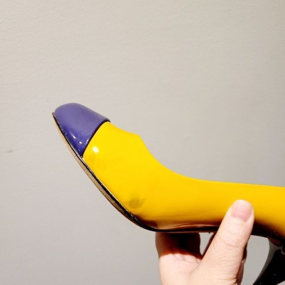 Vero Cuoio Yellow and Purple Heels - Picture 6 of 6